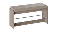 Тумба для обуви Трия Тайм тип 2 Дуб Сонома трюфель/Кожзам бежевый