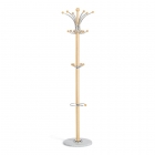 Вешалка Tetchair Sakura mod. GH-8606 дерево/хром/мрамор, 37 x 37 x 175 см, White Белый / Natural натуральный