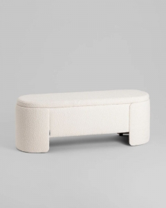 Банкетка Stool Group Taks с местом для хранения букле белый