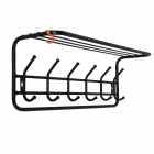 Вешалка настенная BRABIX ВСП7 6 крючков, металл, черная, ВСП 7 Ч