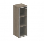 Шкаф средний со стеклом, задняя стенка ЛДСП левый Норден Wing WN.812.OD.AL.L Дуб темный