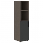 Шкаф-колонка с глухой малой дверью правый Skyland VELION VMCS 40.5 R Яшма черный Дуб Сильвер