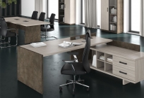 Кабинет руководителя Skyland WOODandSTONE 03 Бетон Чикаго темный Дрифтвуд