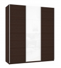 Шкаф-купе трехдверный Е1 Прайм 2100 ДСП/Белое стекло/ДСП Венге