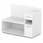 Тумба багажная с ящиком и дверью правый Экспро Грейд Ornata Н-444 Пр Белый Шагрень