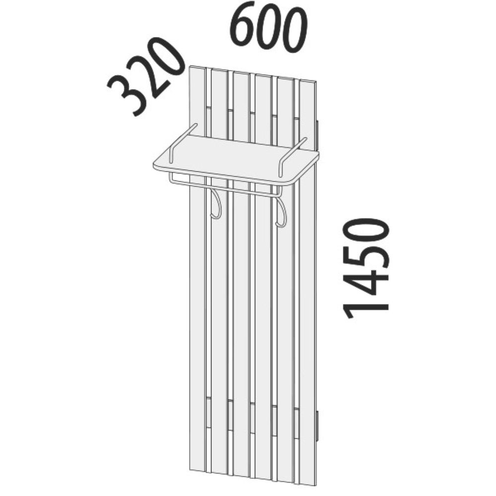 Вешалка денвер. Панель с крючками в прихожую Денвер 900.45.