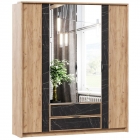 Шкаф четырехстворчатый Любимый дом Шелли ЛД 692.010.000 Дуб золотой Камень Пьетра чёрный